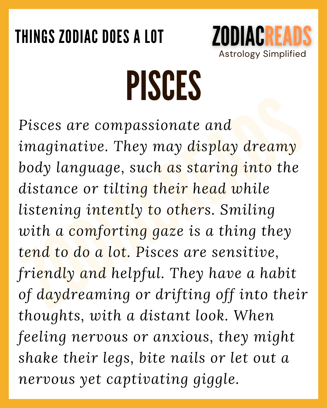 Pisces Things That Zodiac Signs Tend To Do A Lot