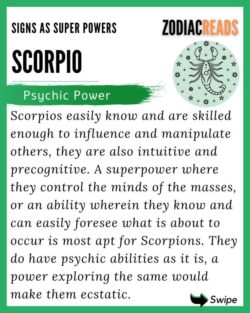 Zodiac Signs as Superpowers Scorpio