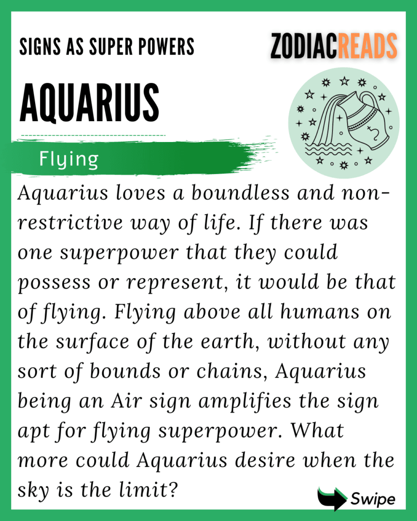 Zodiac Signs as Superpowers Aquarius