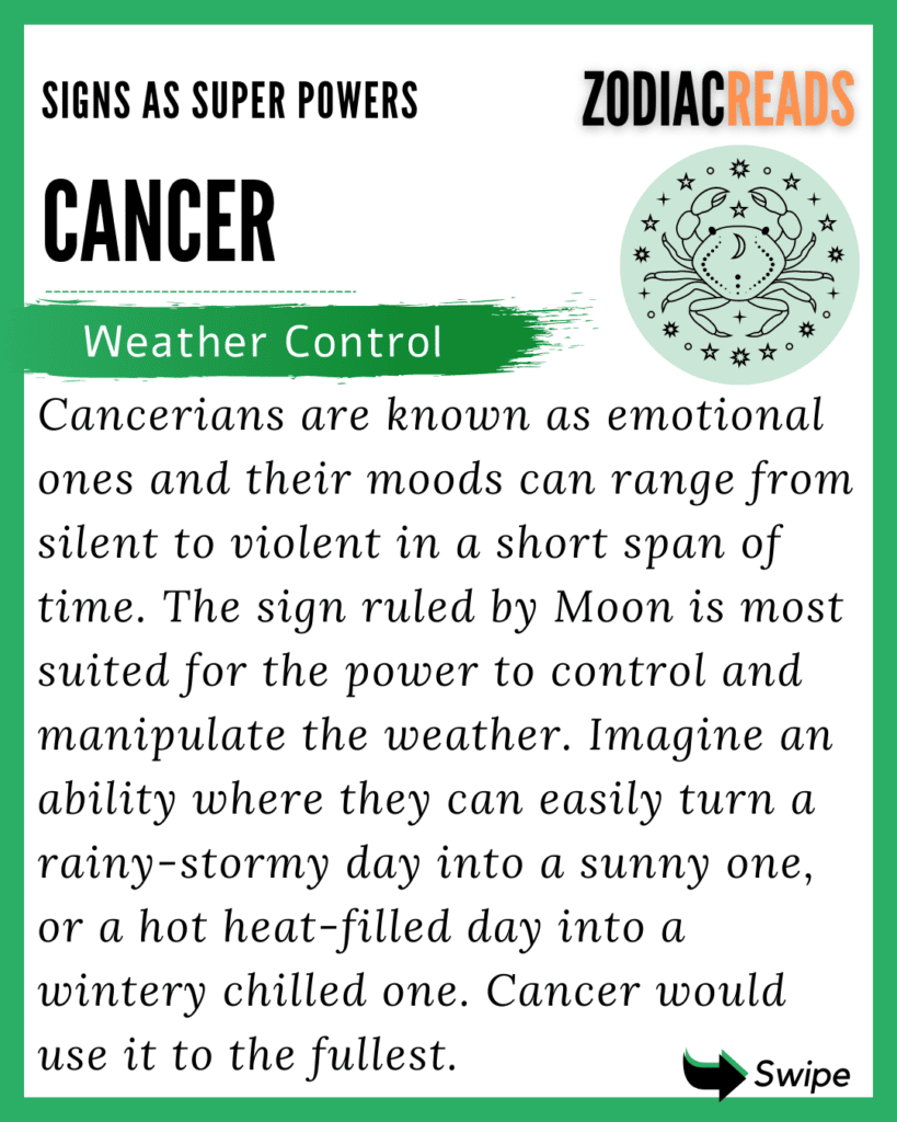 Zodiac Signs as Superpowers Cancer