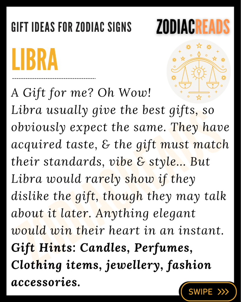 Zodiac Signs and Gifts ideas for libra