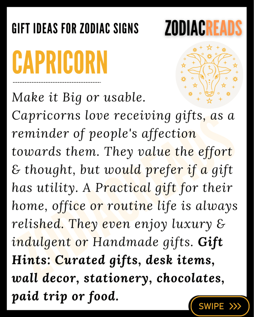 Zodiac Signs and Gifts ideas Capricorn