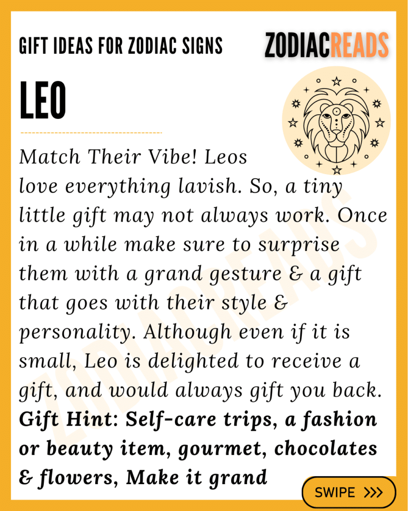 Zodiac Signs and Gifts ideas Leo