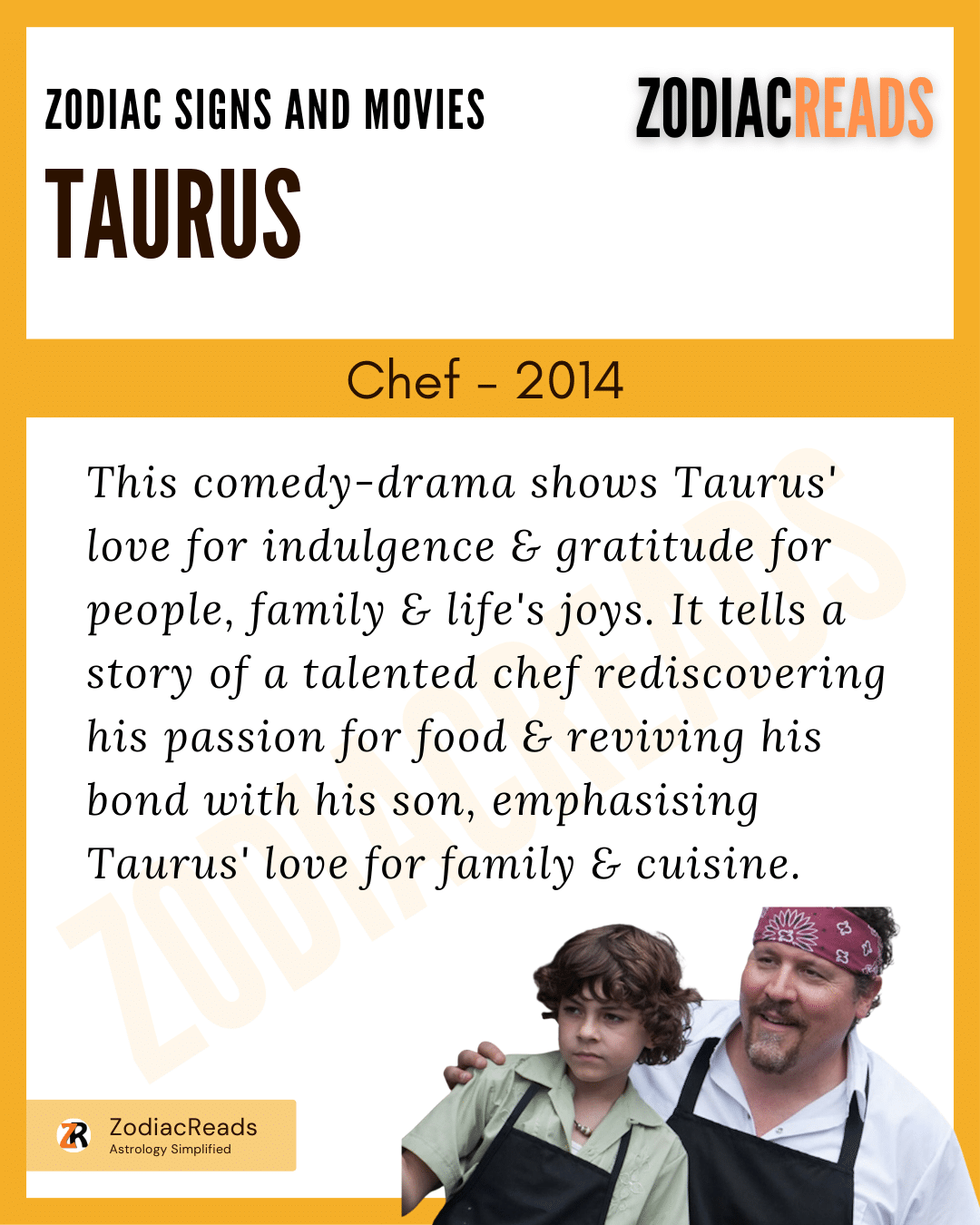 Taurus - Chef Zodiac Signs and Movies