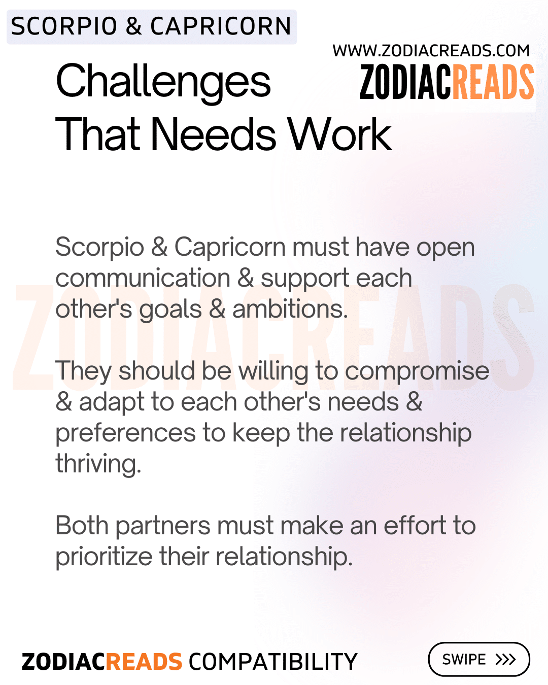 Challenges that Scorpio and Capricorn need to work on